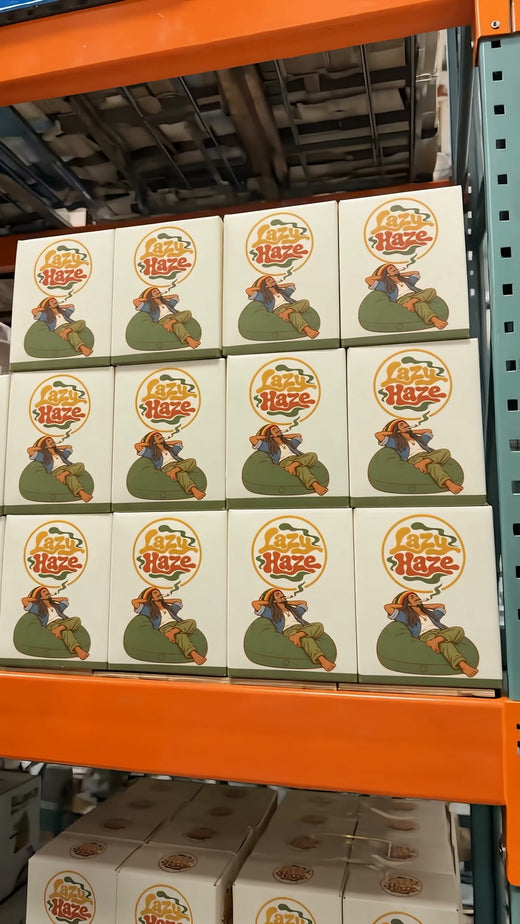 Boxes on a store shelf